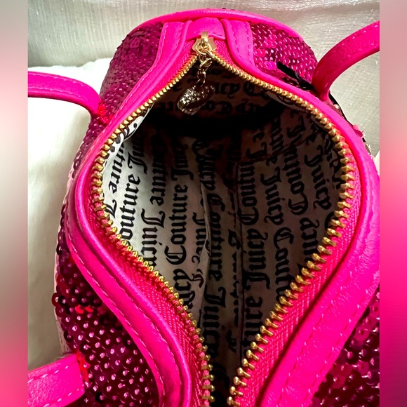 NEW Juicy Couture Pink Sequin Mini Barrel Bag - Picture 5 of 7